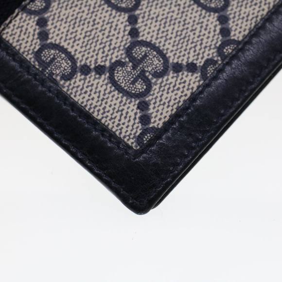 GUCCI GG Canvas Sherry Line Pass Case PVC Leather Gray Red Navy Auth ar9606 - Picture 7 of 16